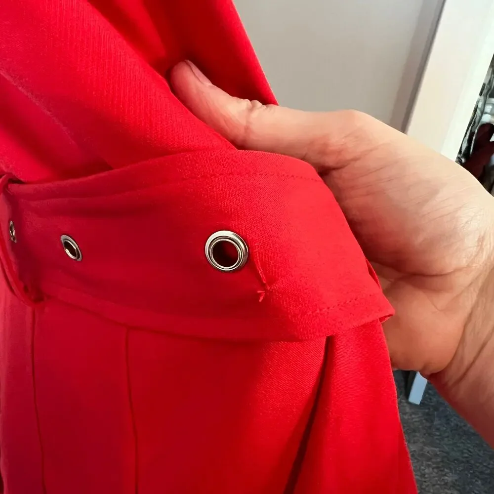 New without tags Walter Baker Freya Red Trench Coat Jacket Size Small - Picture 8 of 16